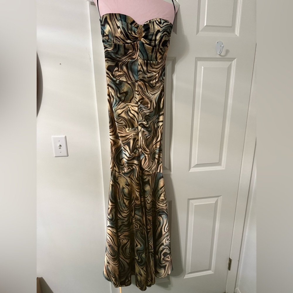 Vintage Y2K XScape by Joanna Chen Strapless Ruched Mermaid Gown